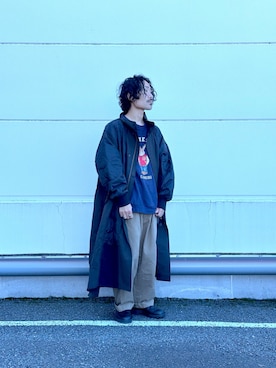 「etsinta（エシンタ）のアイテム（モッズコート）」を使った、KAZUMASAさん（メンズ・163cm）の秋コーディネート