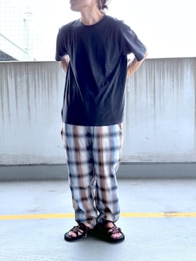 「CIAOPANIC TYPY（チャオパニックティピー）のアイテム（サンダル）」を使った、KAZUMASAさん（メンズ・163cm）の夏コーディネート