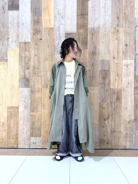 「etsinta（エシンタ）のアイテム（ステンカラーコート）」を使った、KAZUMASAさん（メンズ・163cm）の秋コーディネート