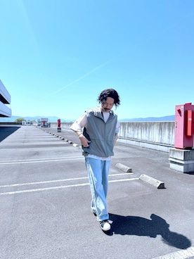 「CIAOPANIC TYPY（チャオパニックティピー）のアイテム（ナイロンジャケット）」を使った、KAZUMASAさん（メンズ・163cm）の春コーディネート