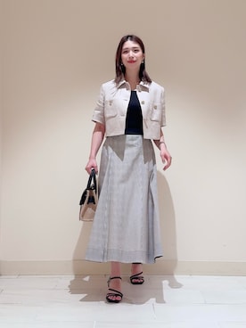 「ベージュ×ブラック」｜Kato.yさん（レディース・157cm）の春コーディネート