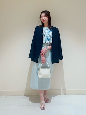 「ANAYI（アナイ）のアイテム（ノーカラージャケット）」を使った、Kato.yさん（レディース・157cm）の春コーディネート