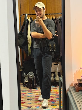 「アイテム（キャップ）」を使った、Michaelさん（メンズ・173cm・20代）の春コーディネート
