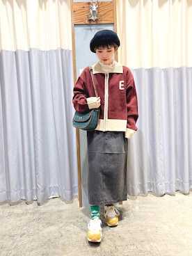 「ehka sopo（エヘカソポ）のアイテム（ハンチング/ベレー帽）」を使った、あやかさん（レディース・148cm）の秋コーディネート