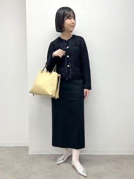 「アイテム（ノーカラージャケット）」を使った、suzuさん（レディース・162cm）の秋コーディネート