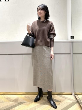 「アイテム（ニット/セーター）」を使った、suzuさん（レディース・163cm・10代）の冬コーディネート