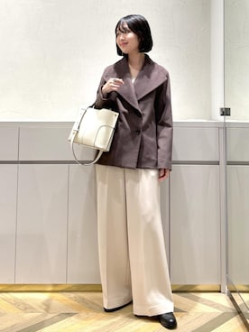 「アイテム（ステンカラーコート）」を使った、suzuさん（レディース・162cm）の秋コーディネート