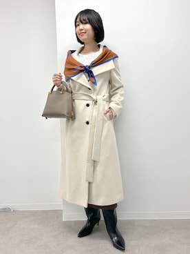 「アイテム（ステンカラーコート）」を使った、suzuさん（レディース・162cm）の秋コーディネート