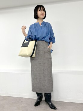 「E'POR（エポール）の【E'POR】【撥水加工・超軽量】 BOAT BAG Medium【25AW】（トートバッグ）」を使った、suzuさん（レディース・162cm）の秋コーディネート