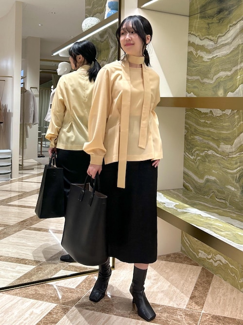 ROPE'（ロペ） スカート BALLI (バリ)ラメ無地ポケット付きタイト