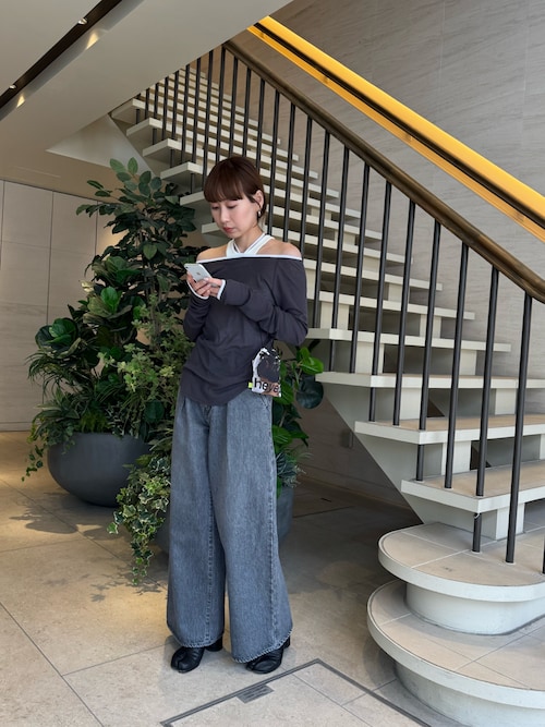 セール】bicolor neck design tops（Tシャツ/カットソー）｜CODE