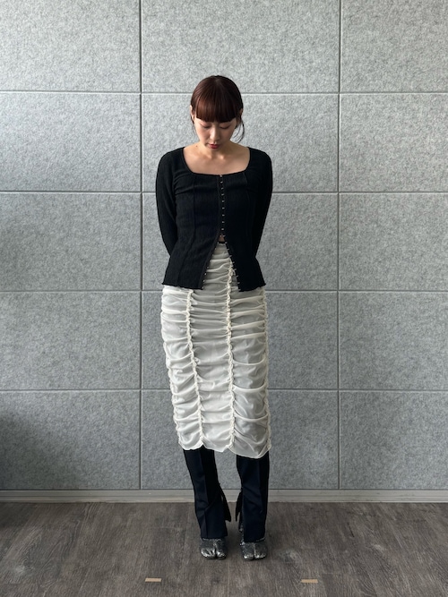 セール】fronthook sheer rib pullover（Tシャツ/カットソー