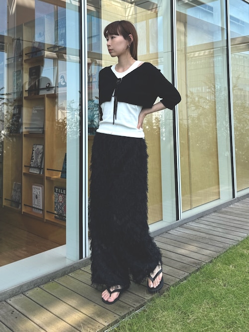 carl yarn 2way short cardigan（カーディガン/ボレロ）｜CODE A
