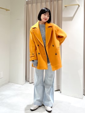 「FREE'S MART（フリーズマート）のアイテム（ピーコート）」を使った、ゆとりさん（レディース・158cm）の秋コーディネート
