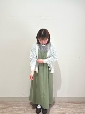 「Samansa Mos2 blue（サマンサモスモスブルー）のアイテム（ジャンパースカート）」を使った、か なさん（レディース・152cm）の春コーディネート