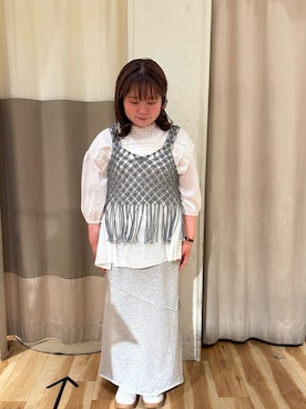 「Samansa Mos2 blue（サマンサモスモスブルー）のアイテム（スカート）」を使った、か なさん（レディース・152cm）の春コーディネート