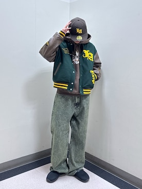 「アイテム（スタジャン）」を使った、永田　京平さん（メンズ・176cm）の秋コーディネート