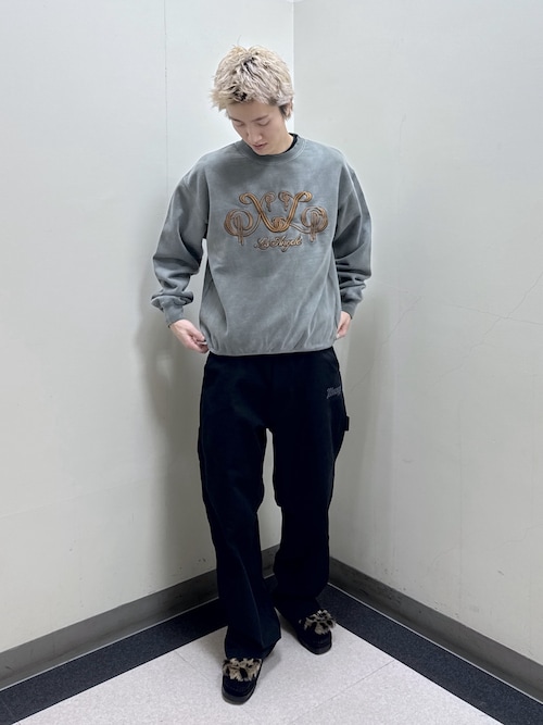 EMBROIDERED BLEACHED CREWNECK SWEATSHIRT（スウェット）｜XLARGE