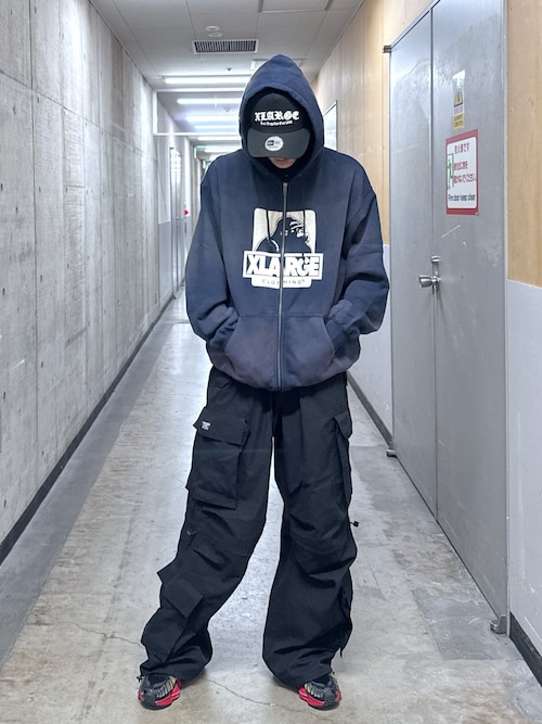 DISCHARGE PRINTED OG ZIP HOODED SWEATSHIRT