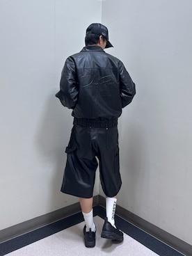 「ブラック」｜「アイテム（その他アウター）」を使った、永田　京平さん（メンズ・176cm）の冬コーディネート