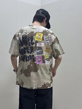 「XLARGE（エクストララージ）のMULTI LOGO S/S TEE（Tシャツ/カットソー、その他）」を使った、永田　京平さん（メンズ・176cm）の春コーディネート