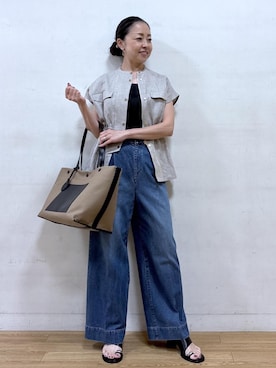 「ストレート」｜akiさん（レディース・164cm）の夏コーディネート