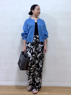 「E'POR（エポール）の【E'POR】BOAT BAG Medium/撥水・軽量・26SS新色（Tote、グレー系）」を使った、akiさん（レディース・164cm）の夏コーディネート