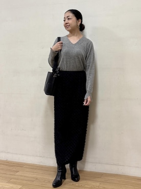 「ROPE'（ロペ）のアイテム（スカート）」を使った、akiさん（レディース・164cm）の秋コーディネート