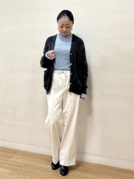 「アイテム（カーディガン/ボレロ）」を使った、akiさん（レディース・164cm・40代）の冬コーディネート