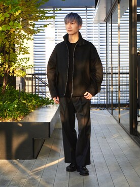 「STUDIOUS（ステュディオス）のアイテム（ブルゾン）」を使った、yusanさん（メンズ・176cm）の秋コーディネート