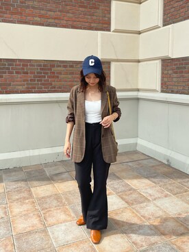 「キャップ女子」｜sanoさん（レディース・157cm）の秋コーディネート