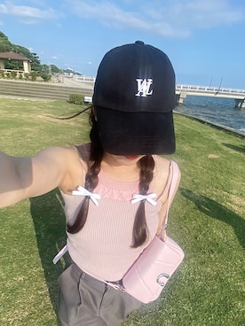 「WOOALONG（ウアロン）のアイテム（帽子）」を使った、air049さん（レディース・150cm）の夏コーディネート