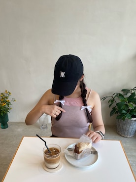 「WOOALONG（ウアロン）のアイテム（帽子）」を使った、air049さん（レディース・150cm）の夏コーディネート