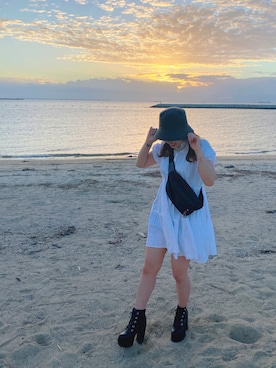 「海」｜「アイテム（シャツワンピース）」を使った、ff151さん（レディース・151cm）の秋コーディネート