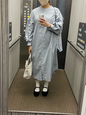 「coca（coca）（コカ）のアイテム（シャツワンピース）」を使った、ほたん。さん（レディース・163cm）の夏コーディネート