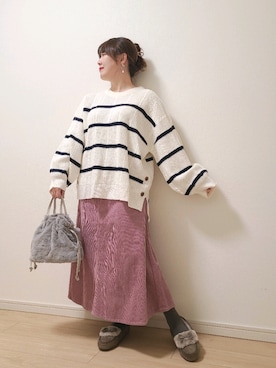 「ケーブルニット」｜「アイテム（モカシン/デッキシューズ）」を使った、yonyonyon4888さん（レディース・156cm）の秋コーディネート
