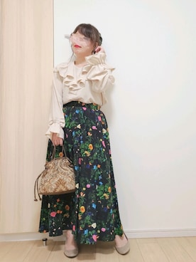 「柄×柄」｜「アイテム（その他）」を使った、yonyonyon4888さん（レディース・156cm）の秋コーディネート