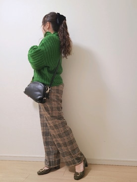 「チェック柄に恋してる」｜「アイテム（パンプス）」を使った、yonyonyon4888さん（レディース・156cm）の冬コーディネート