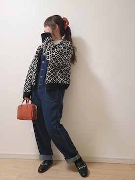 「La-gemme（ラジェム）のアイテム（サロペット/オーバーオール）」を使った、yonyonyon4888さん（レディース・156cm）の冬コーディネート