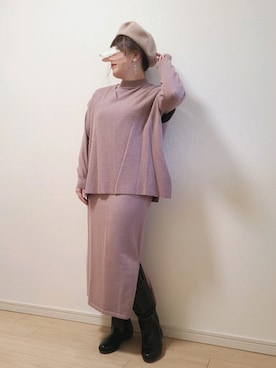 「Te chichi TERRASSE（テチチテラス）のアイテム（ハンチング/ベレー帽）」を使った、yonyonyon4888さん（レディース・156cm）の冬コーディネート