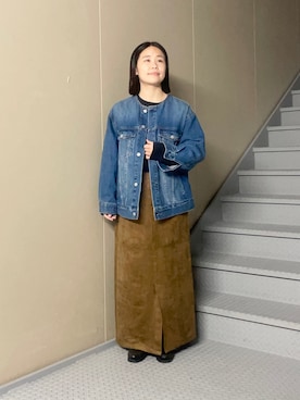 「アイテム（デニムジャケット）」を使った、フタバさん（レディース・151cm・20代）の秋コーディネート