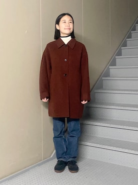 「アイテム（ステンカラーコート）」を使った、フタバさん（レディース・151cm）の秋コーディネート