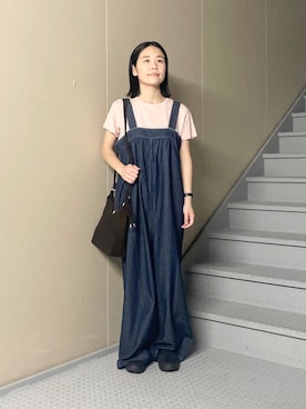 「アイテム（オールインワン・サロペット）」を使った、フタバさん（レディース・151cm）の夏コーディネート