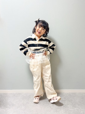 「アイテム（ファッション雑貨）」を使った、いちふぅ姉妹さん（キッズ・110cm）の秋コーディネート