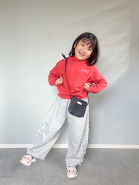 「アイテム（パーカー）」を使った、いちふぅ姉妹さん（キッズ・110cm）の秋コーディネート