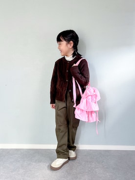 「アイテム（パンツ）」を使った、いちふぅ姉妹さん（キッズ・110cm）の秋コーディネート