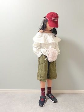 「アイテム（サンダル）」を使った、いちふぅ姉妹さん（キッズ・136cm）の秋コーディネート