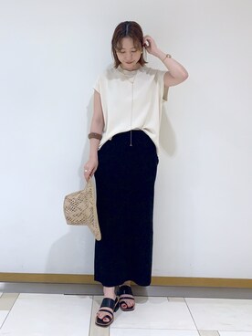 「ニットアップ」｜「アイテム（帽子）」を使った、kaoruko*さん（レディース・164cm）の夏コーディネート