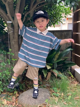 「アイテム（キャップ）」を使った、haru☺︎さん（キッズ・90cm）の夏コーディネート