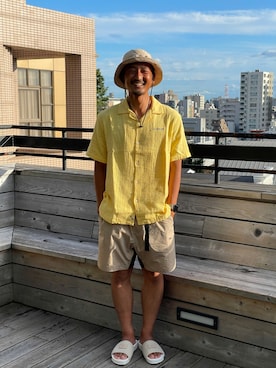 「Saturdays NYC（サタデーズ ニューヨークシティ ）のアイテム（帽子）」を使った、Yu-jiさん（メンズ・170cm）の夏コーディネート